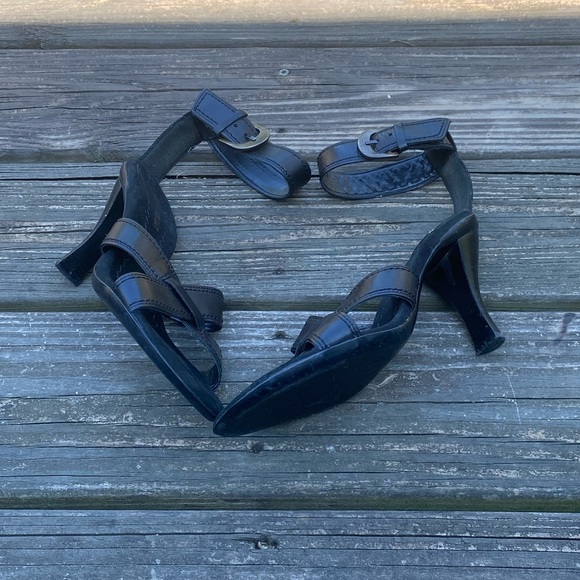 Enzo Angiolini genuine black leather heels size 6 Made in Brazil ankle strap - Picture 8 of 15